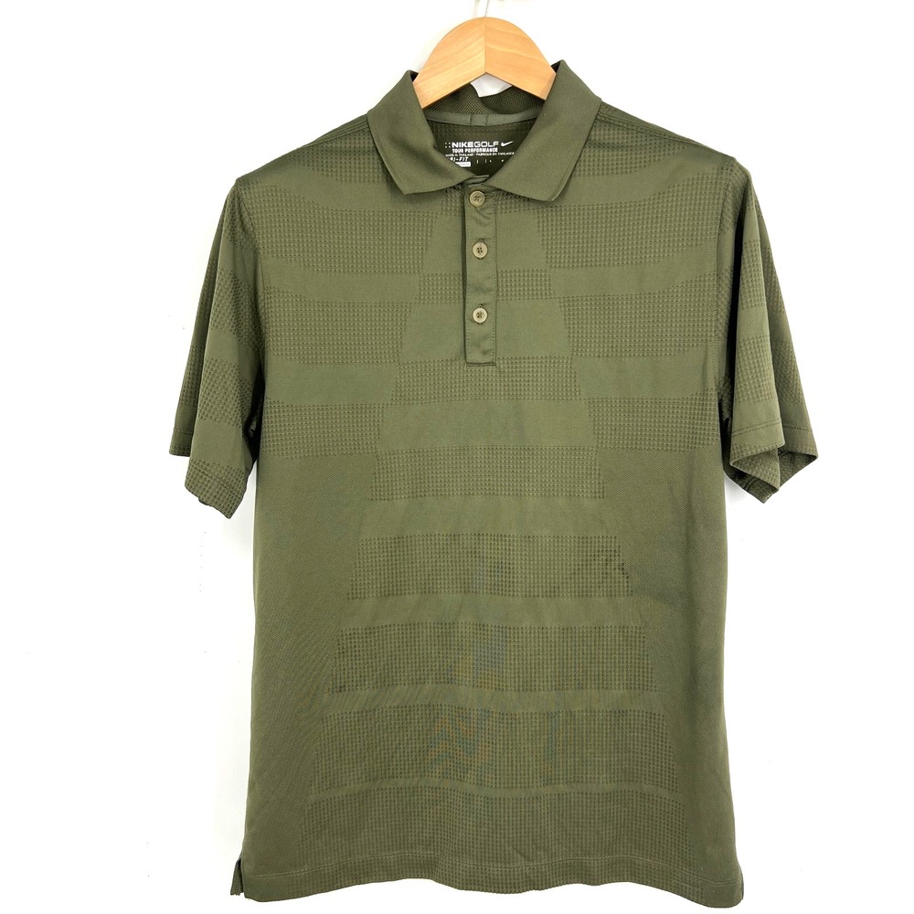 NIKE Golf Tour Performance Core Body Mapping Polo Shirt Mens Size S Green 508321